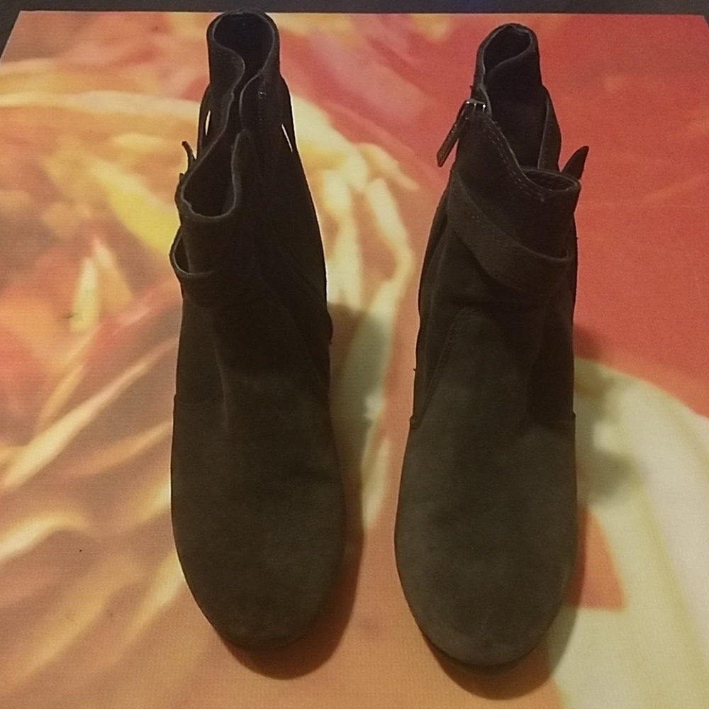 Brown Suede Wedge Boot